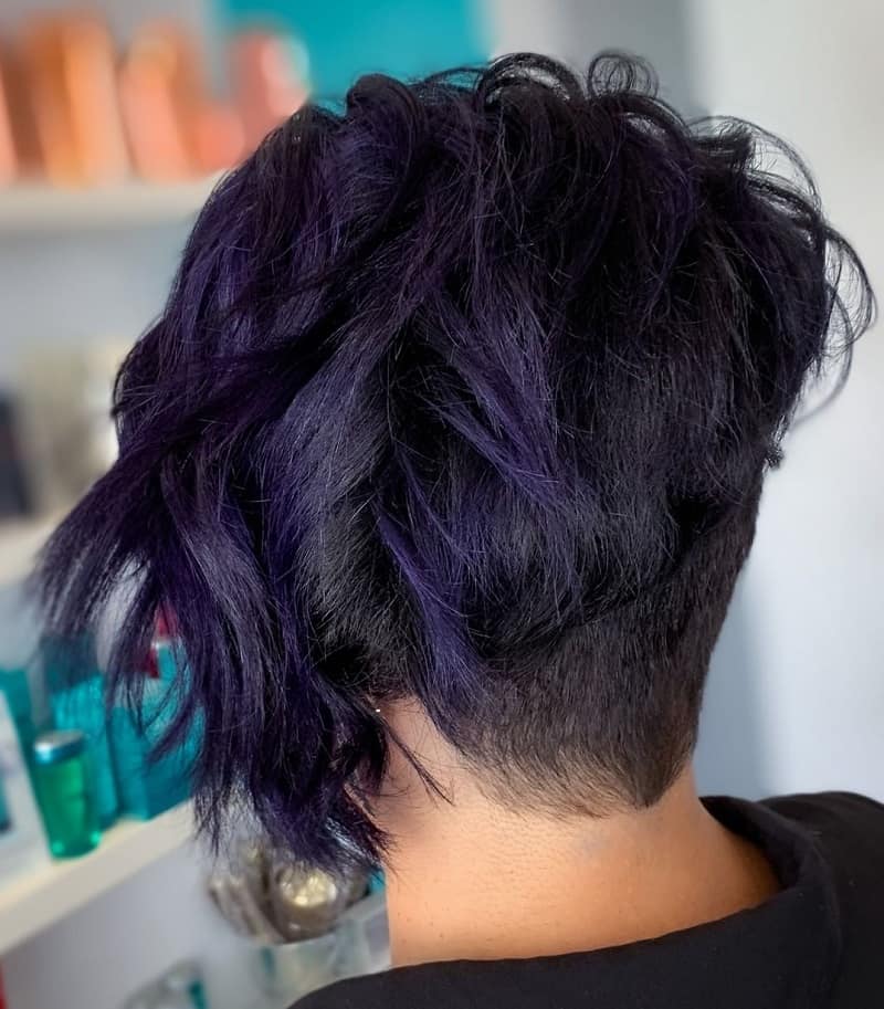 Black Purple Hair with Undercut