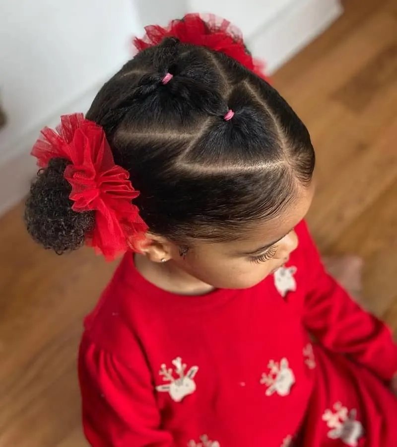 Black Toddler's Buns with Triangle Part