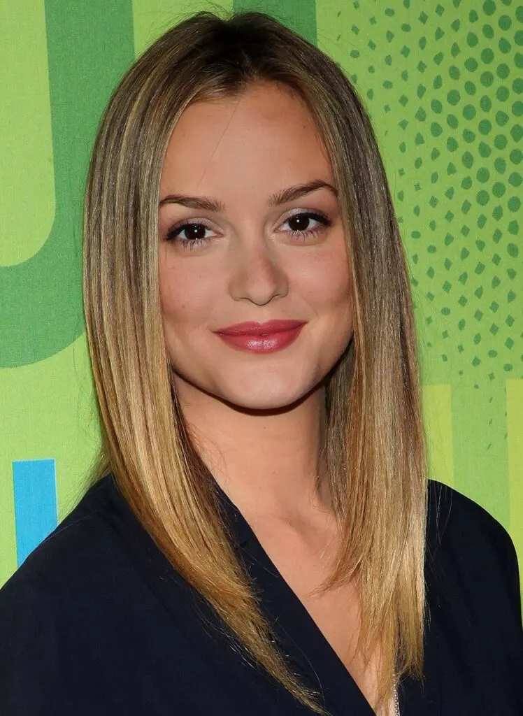 Blonde Actress Leighton Meester With Brown Eyes