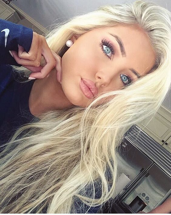 girl favorite blonde hair and blue eyes