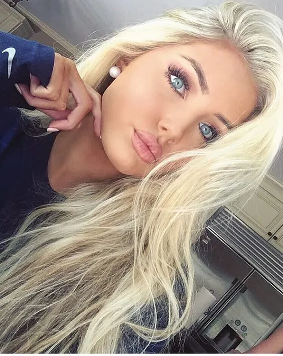 girl favorite blonde hair and blue eyes