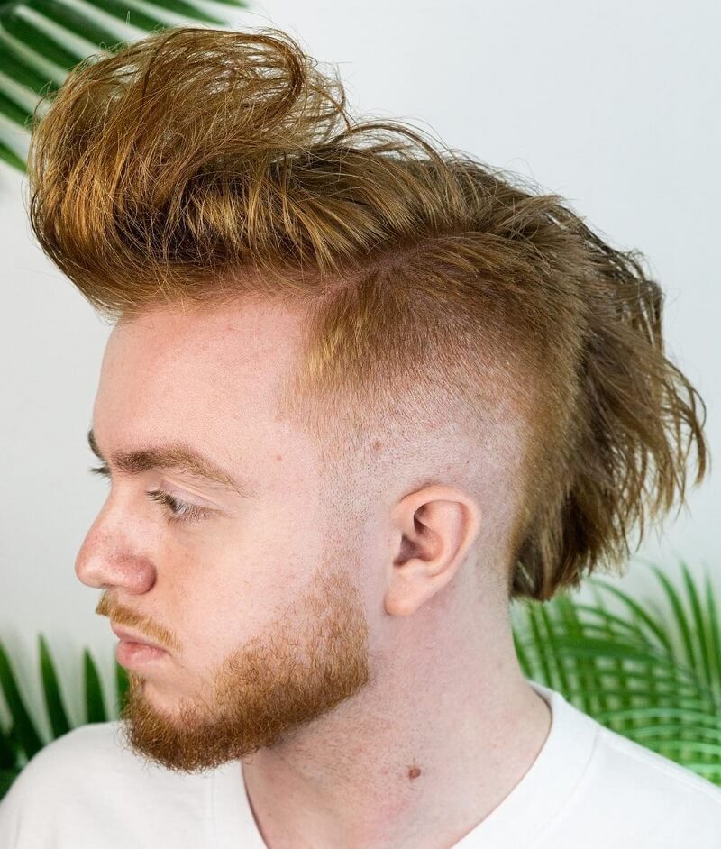 Blonde Mohawk with Burst Fade