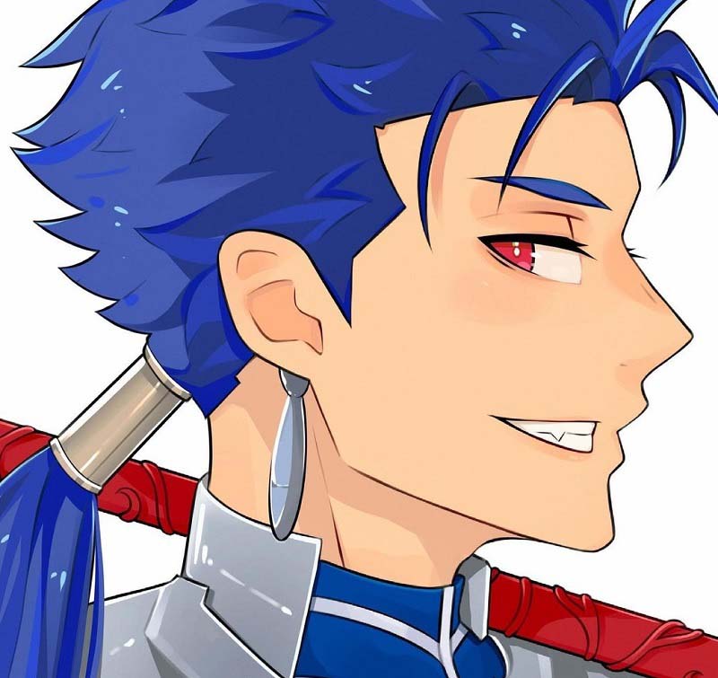Blue-Haired Males in Anime - Lancer
