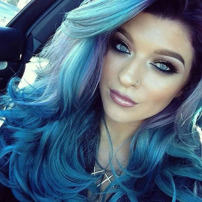 Blue Ombre Hairstyle for women