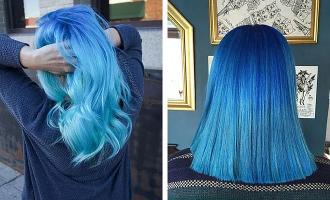 Full Blue Ombre Hair color