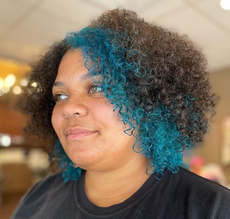 Blue and Black Layered Bob for Black Girl