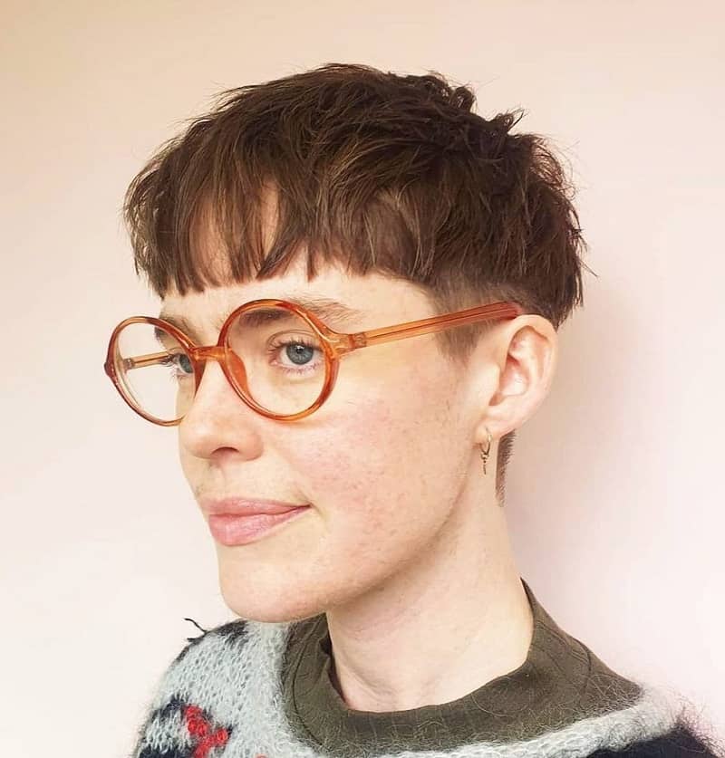 Bowl Haircut for Women with Eyeglasses
