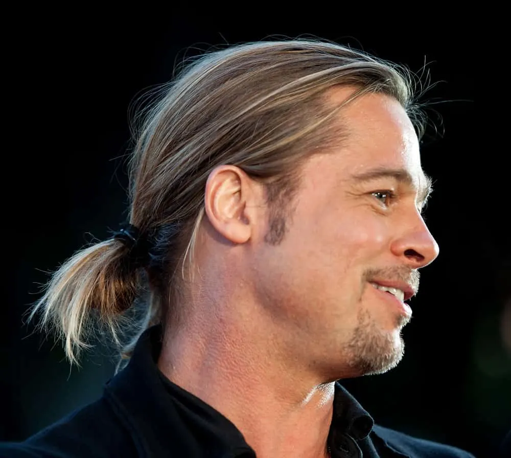 Brad Pitt ponytail hair 