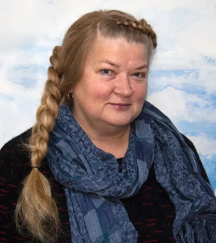 Braided Hairstyle for Women Over 50 With Overweight