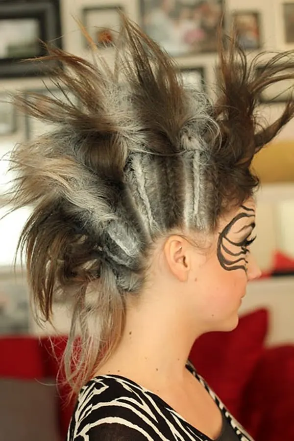 Crazy spikes Braided Mohawks for cute girl