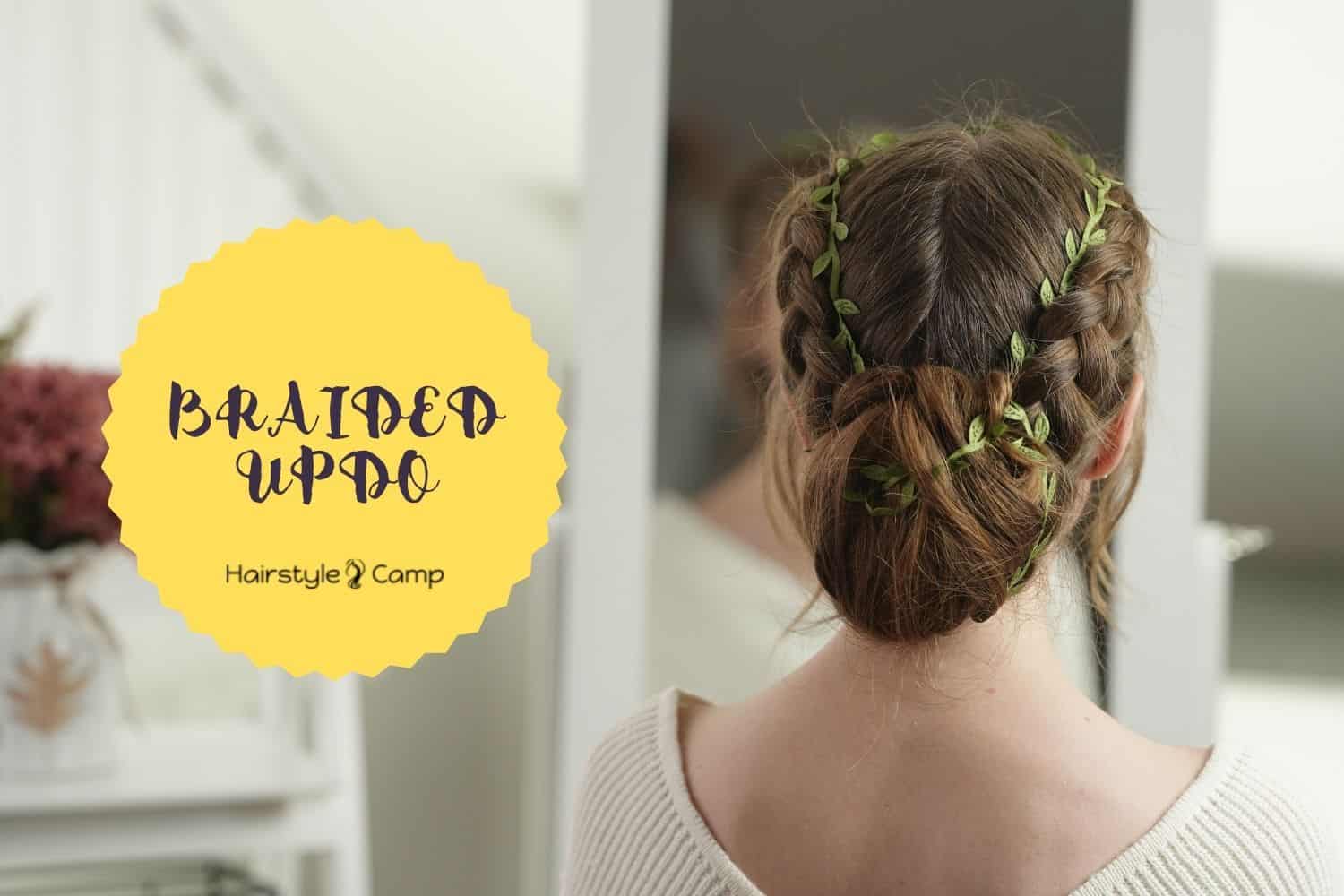styling a braided updo hairstyle