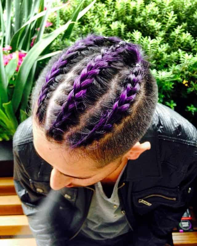 colorful braided hairdos for men