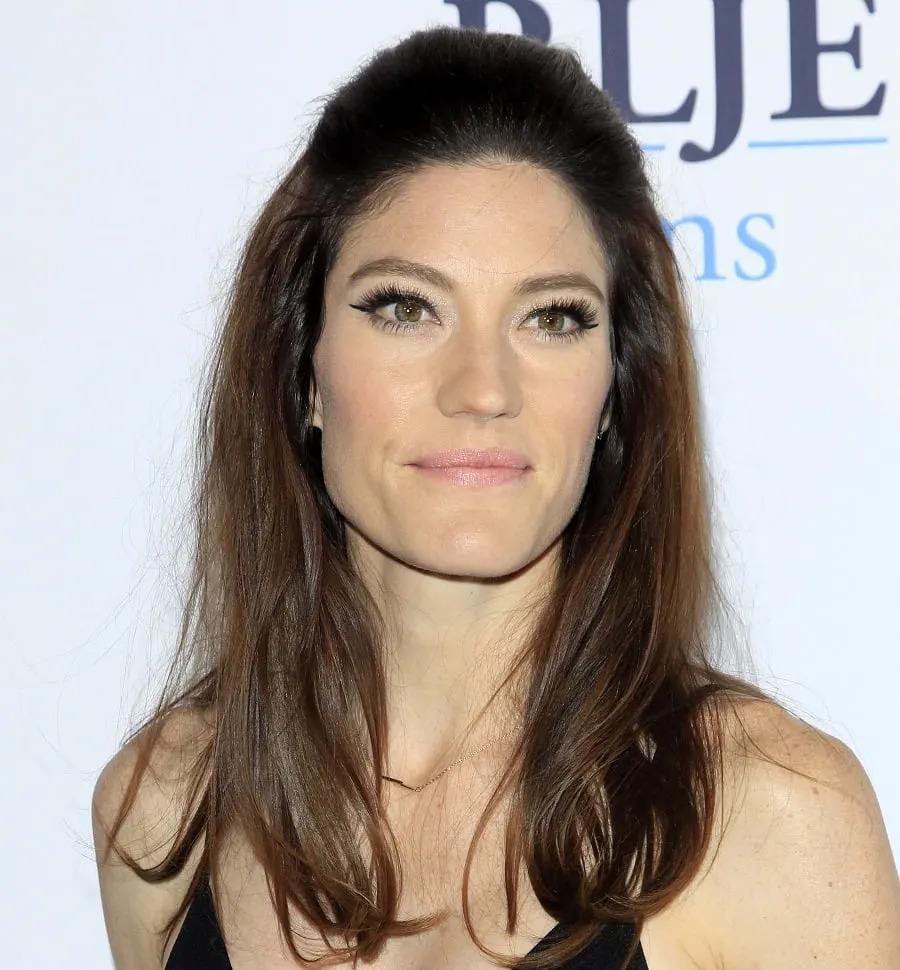 The brown-haired actress Jennifer Carpenter with green eyes