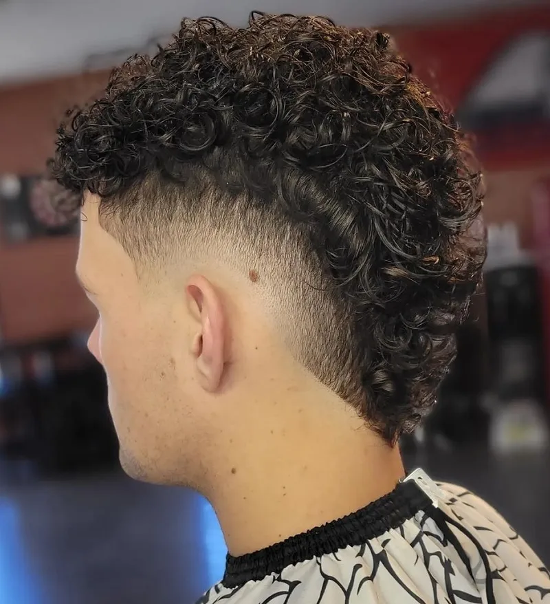 Burst Fade with Curly Mohawk
