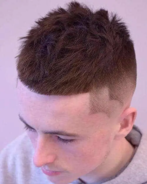 Patterned Fade with caesar cut