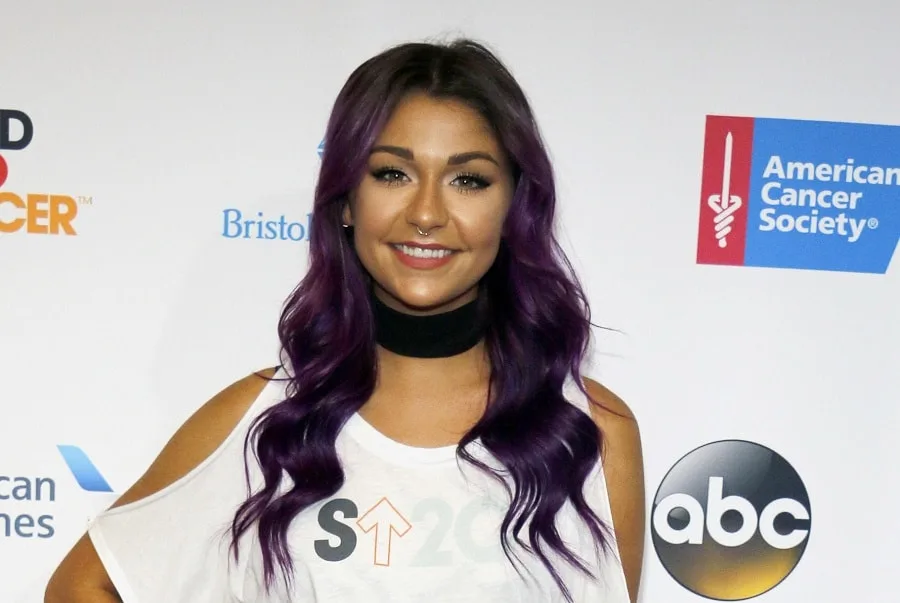 Celebrity Andrea Russett with Purple Hair