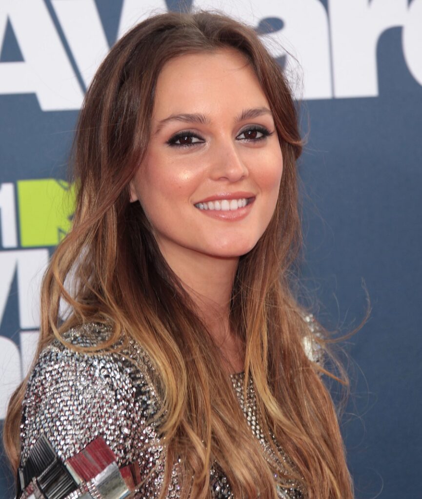 Celebrity Leighton Meester With Color Melt Hair