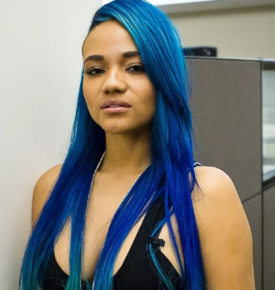 Blue-haired celebrities - Steph Lecole