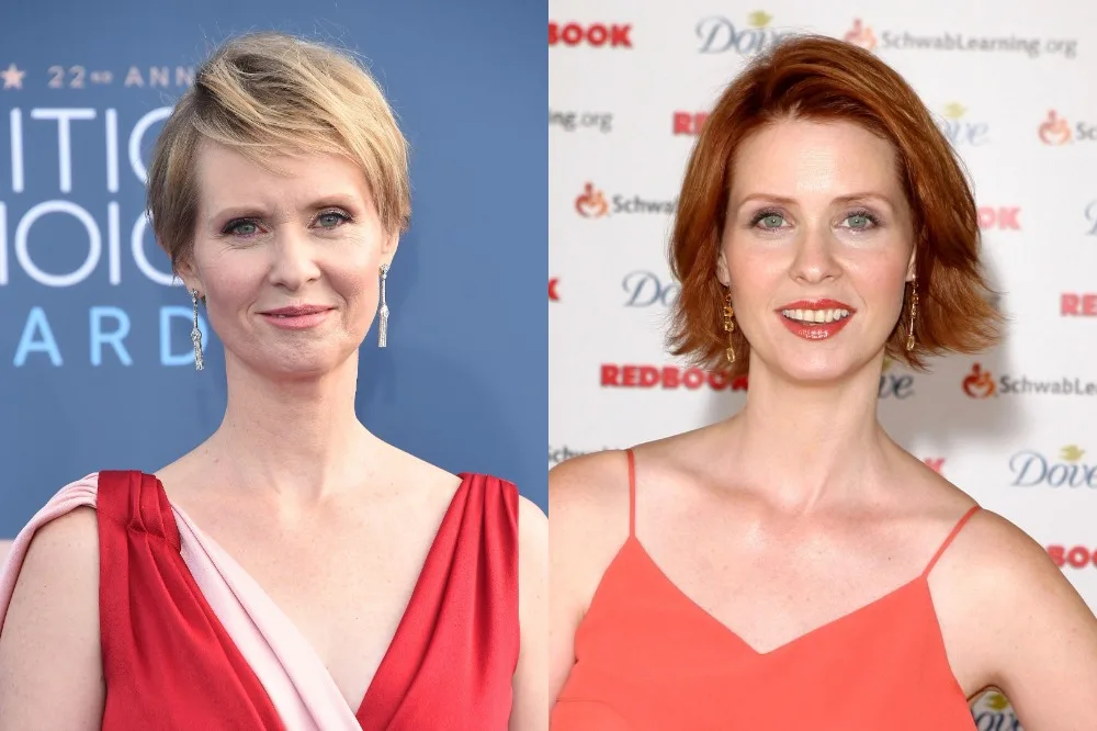 Celebrity with Red Hair vs Blonde Hair - CYNTHIA NIXON