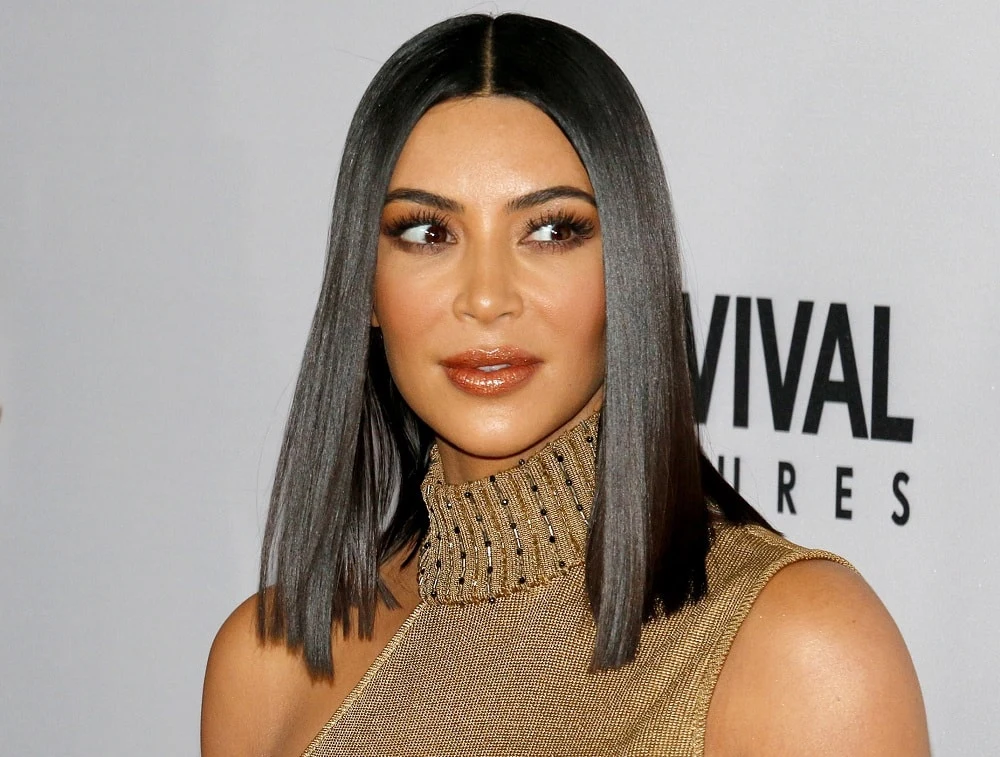 Celebrity with lob haircut - Kim Kardashian