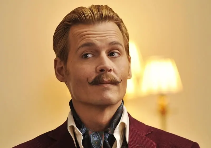 Charlie Mortdecai with mustache