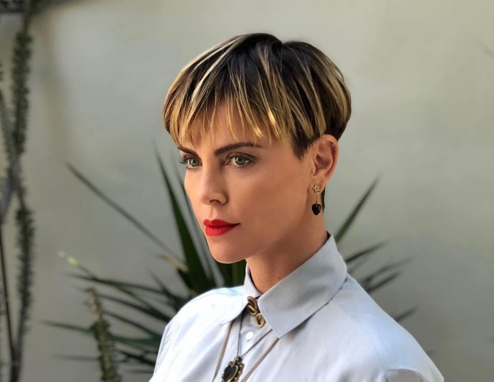 Charlize Theron's Hair with Highlights