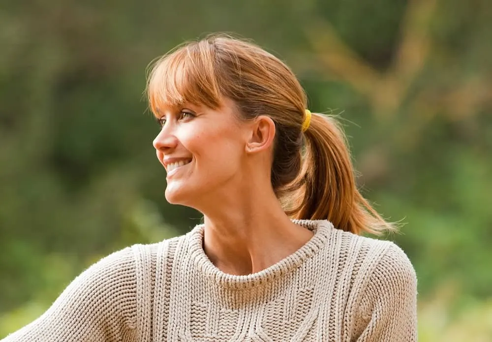 Chestnut Blonde Hair with Bangs