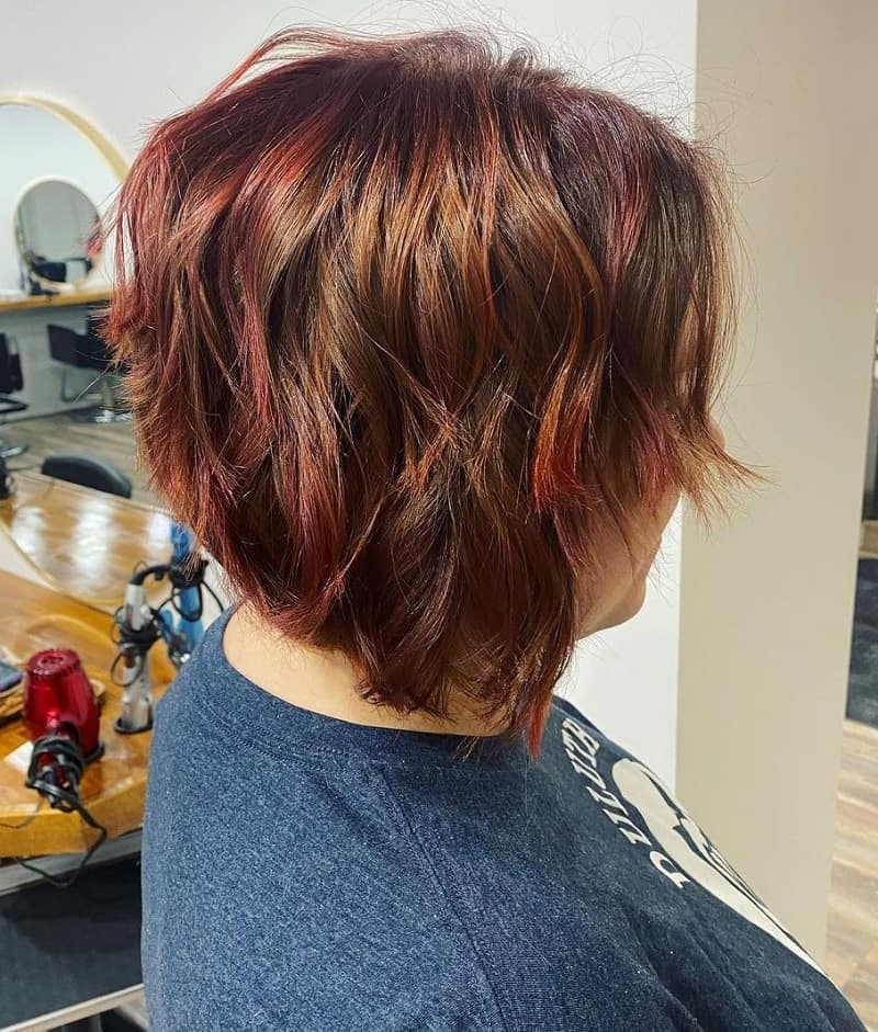 Chestnut Brown Bob with Highlights