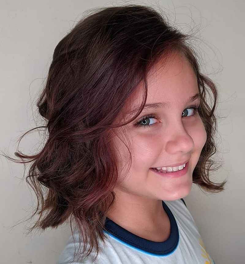 Chocolate Short Wavy Hair for Little Girls