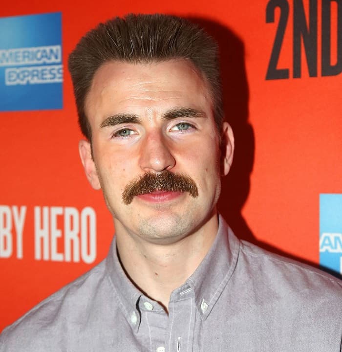 Chris Evans with Mustache