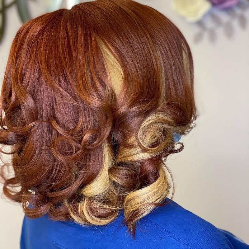 Cinnamon Brown Hair with Blonde Highlights