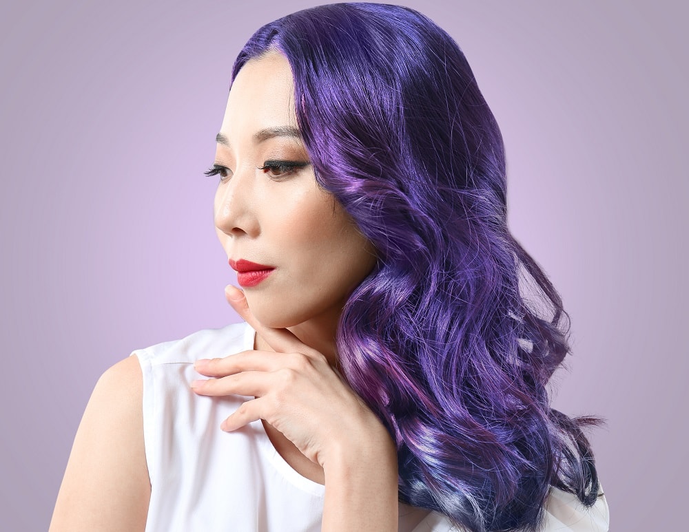 Hair dye blue - purple