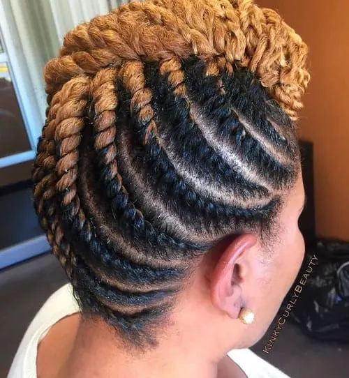  twists with coloured haircut 