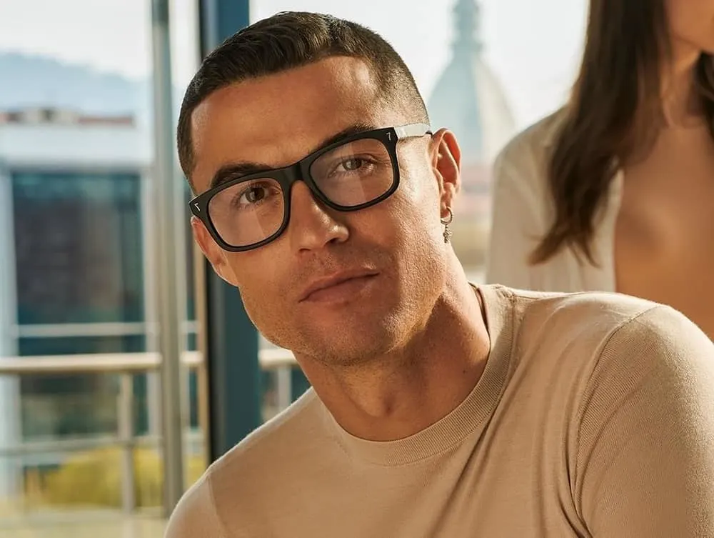 Cristiano Ronaldo with Short Hair and Glasses