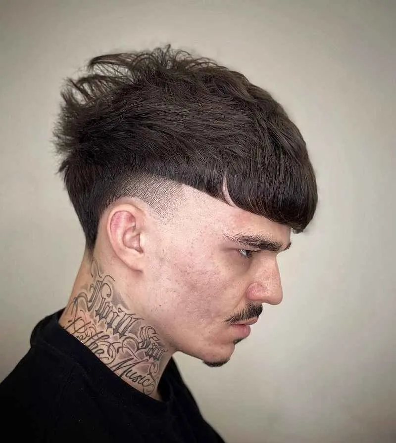 Cropped Hair with Temp Fade for White Men Adult