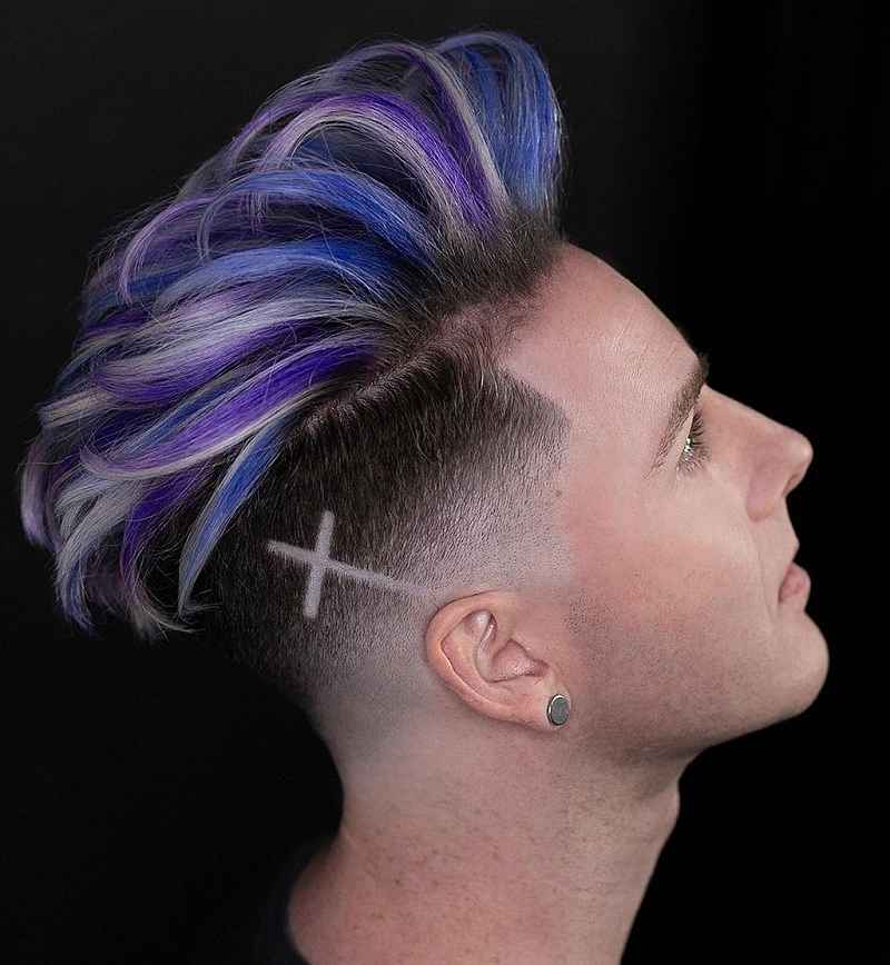 Cross Line for Men with Dyed Hair