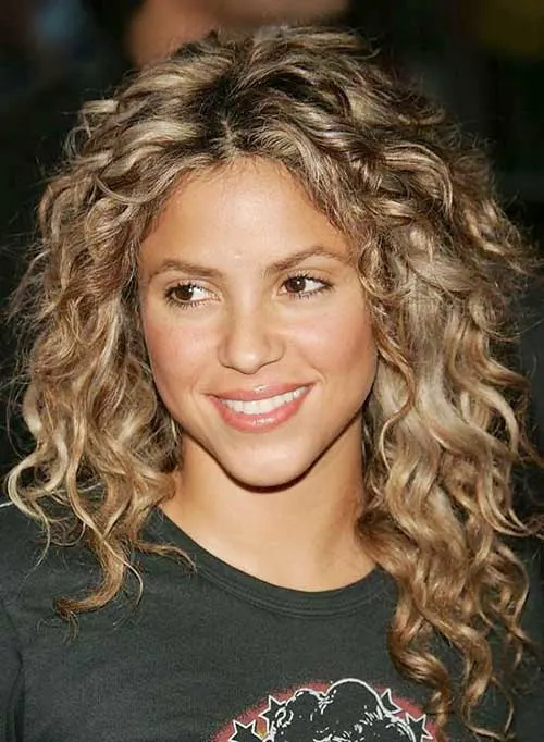 Natural curly with blonde hair