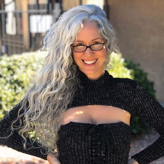 Grey Curly Hairstyles for Women Over 50