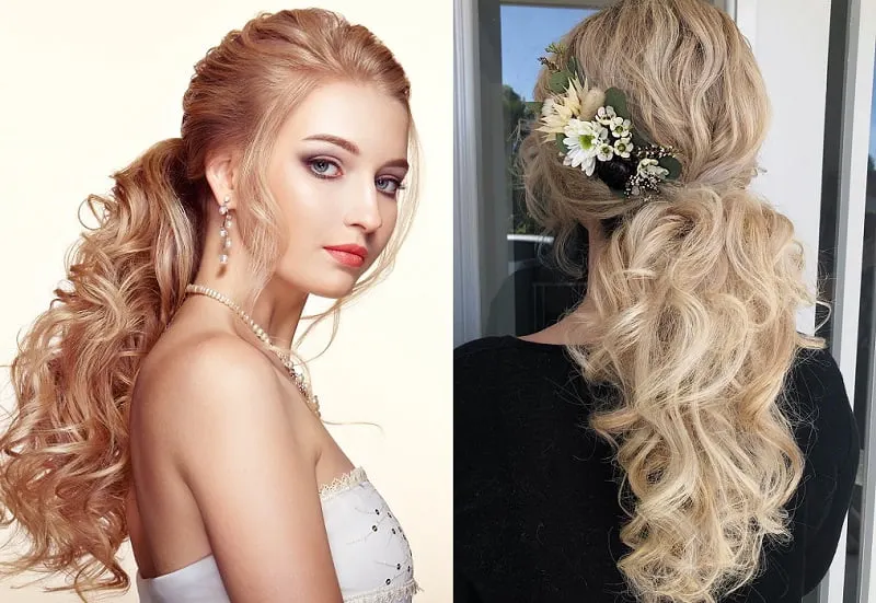 Curly Ponytail for Wedding