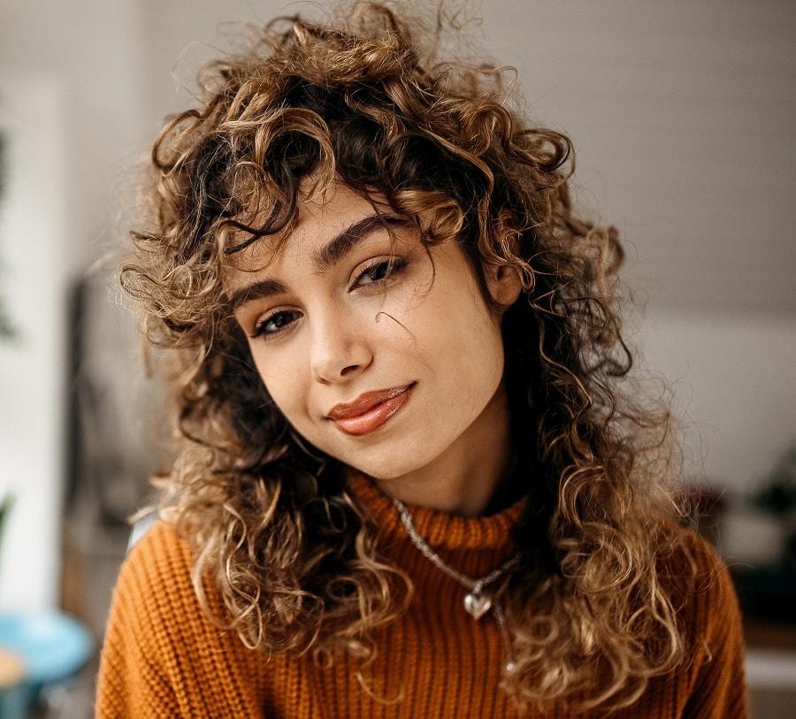 Curly Shag With Bangs