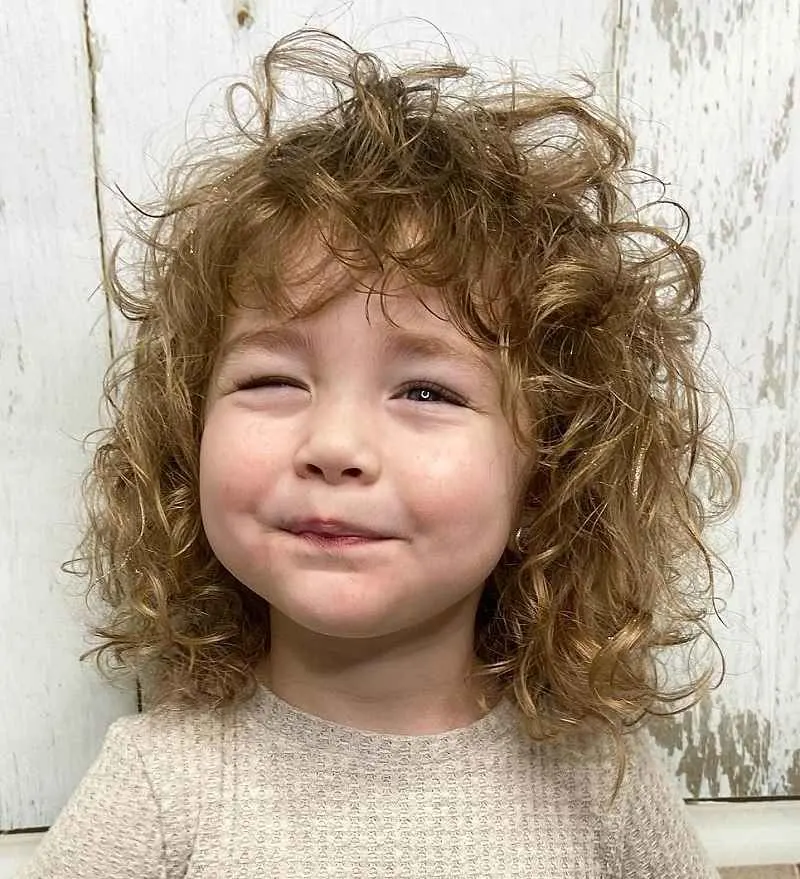 Curly Shag on Short Hair for Little Girls