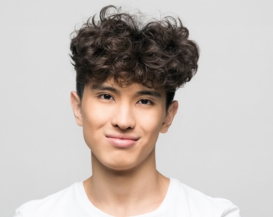 Curly Undercut for Asian Men