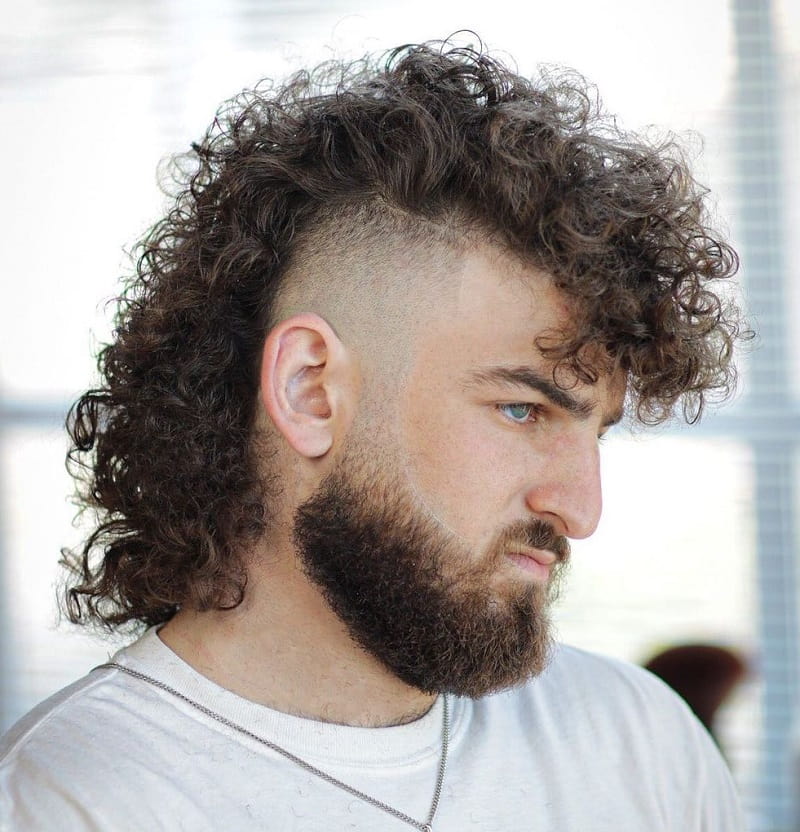 Curly Undercut for Men with Long Hair