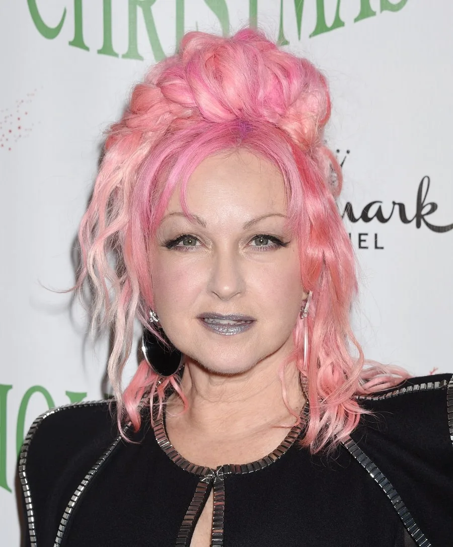 Cyndi Lauper With Pink Hair