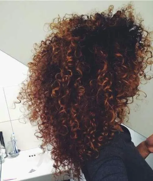 Dark and Wild curly ombre hairstyle for girl 
