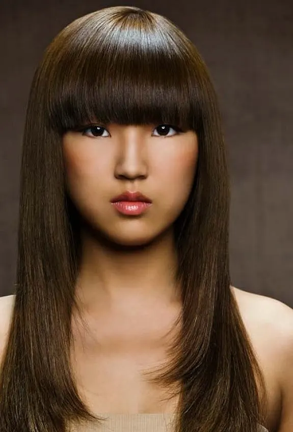 Medium brown asian girl hair color
