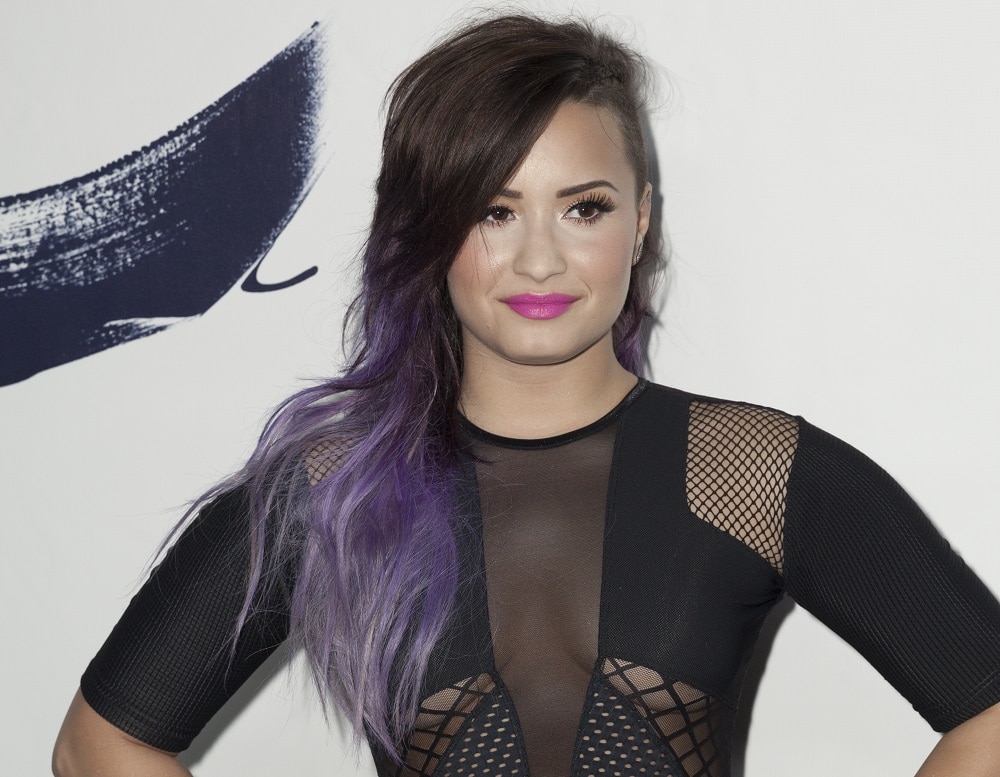 Demi Lovato with Purple Ombre Hair