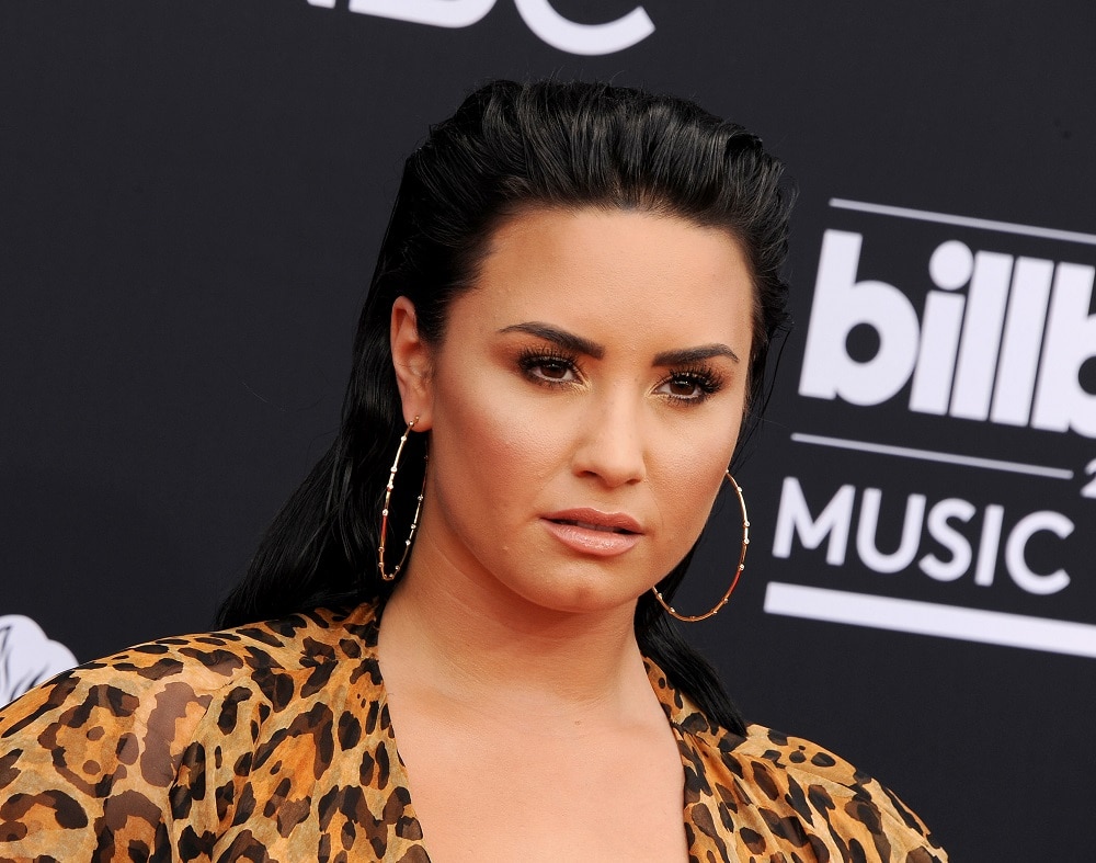 Demi Lovato with Slick Back Hairstyle