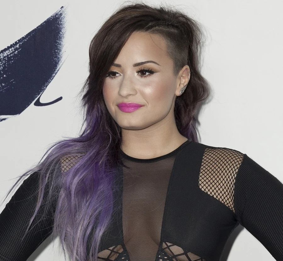 Demi Lovato with purple hair