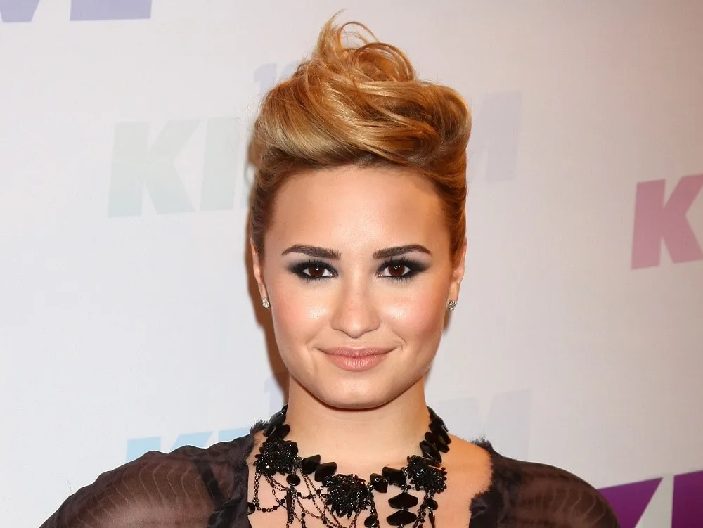 Demi Lovato's pompadour Hairstyle